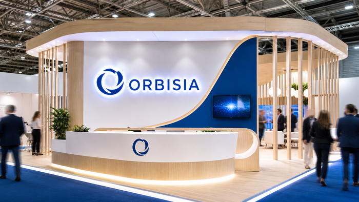 Logo lumineux sur le backdrop de stand