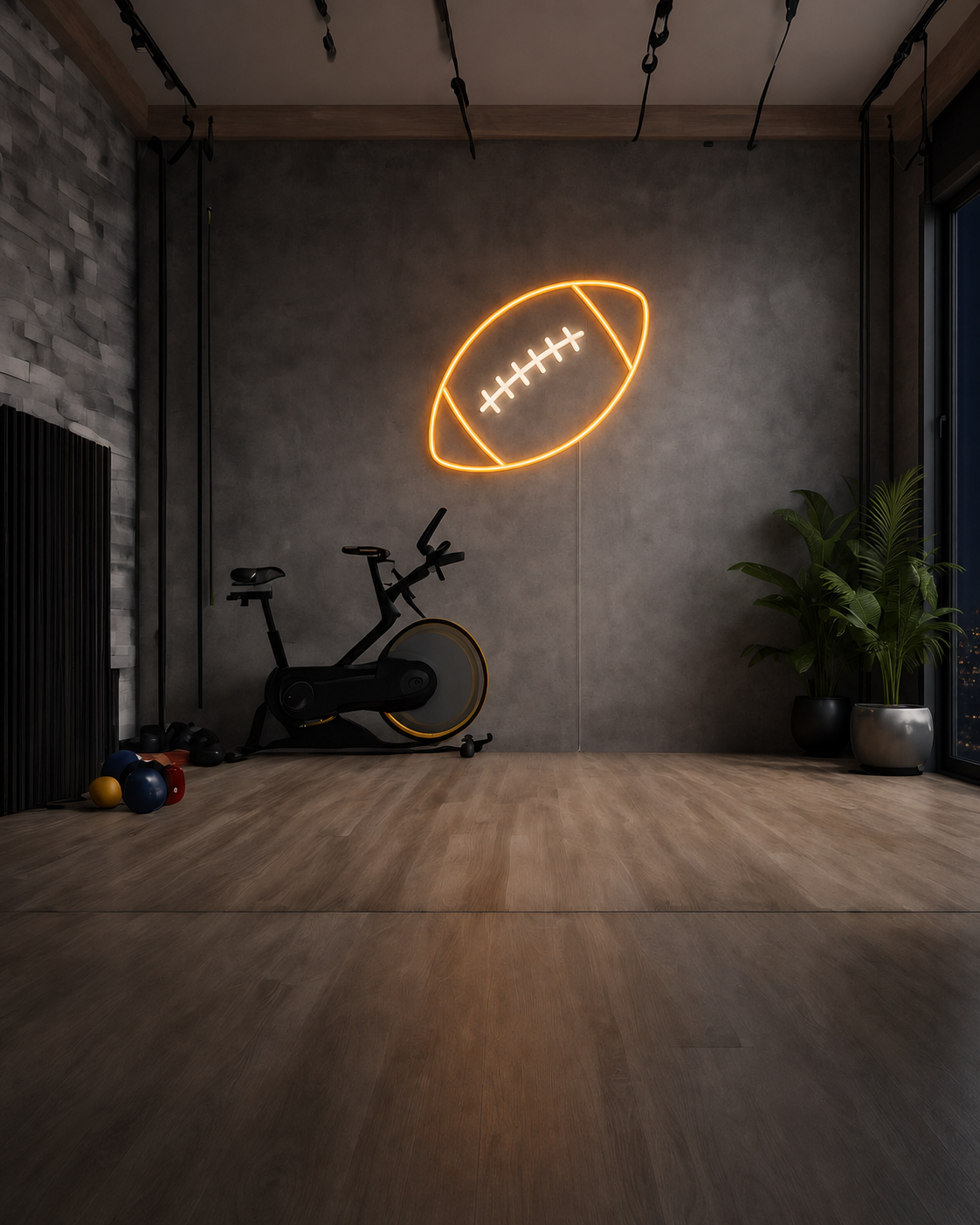 Néon LED Ballon de football américain allumé