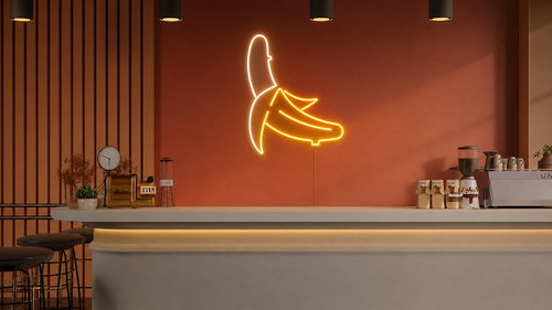 Néon Banane allumé