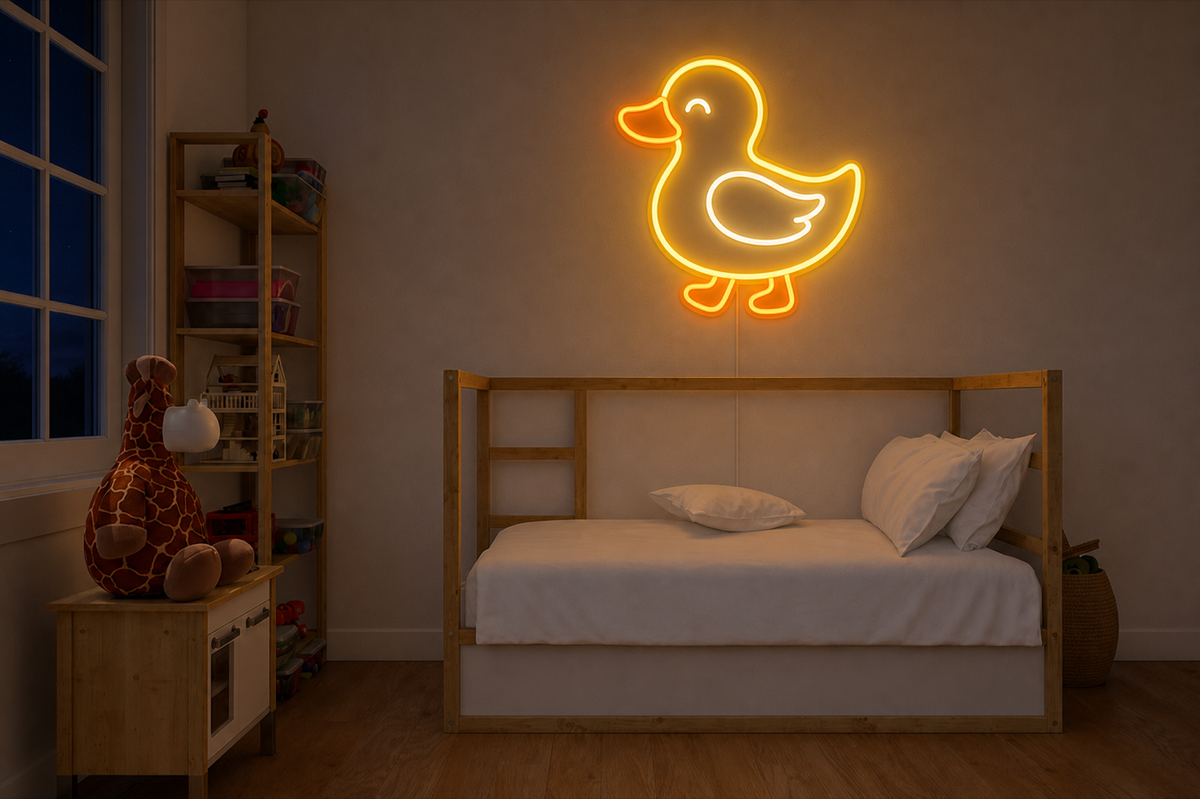 Néon Canard allumé