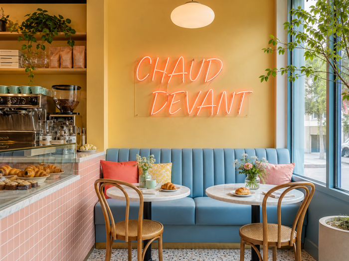 Phrase décorative dans le coin café