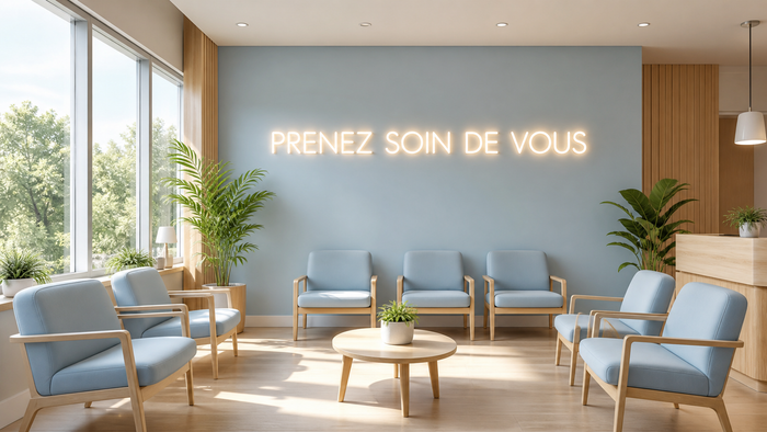 Signalétique apaisante en salle d'attente