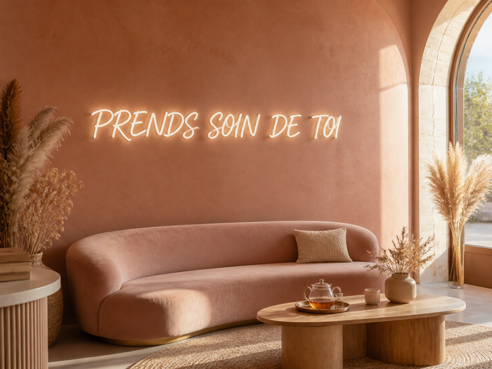 Phrase décorative sur le mur détente