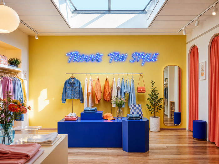 Phrase décorative sur le mur du rayon phare