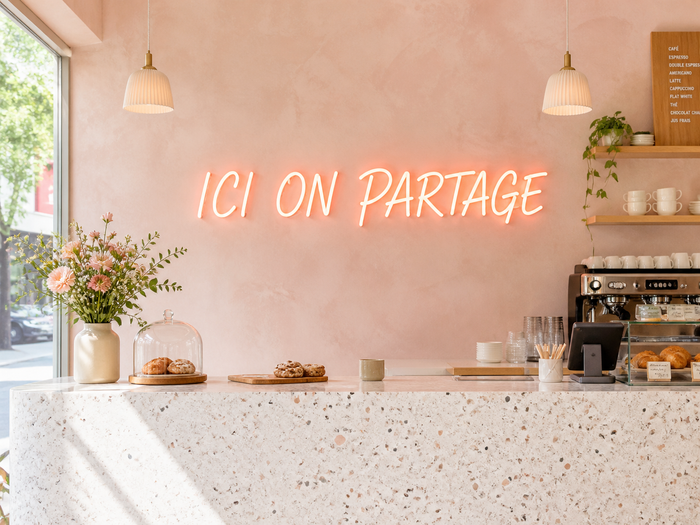 Phrase décorative derrière votre comptoir