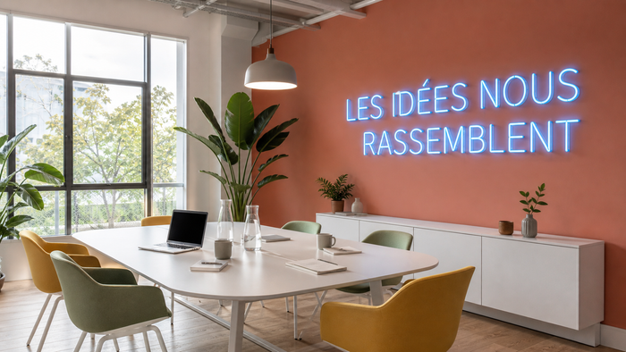 Phrase décorative sur le mur latéral