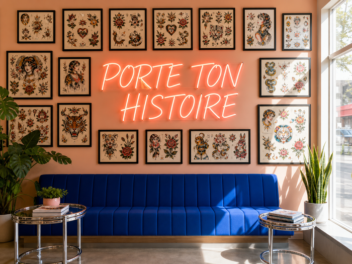 Phrase décorative sur le flash wall