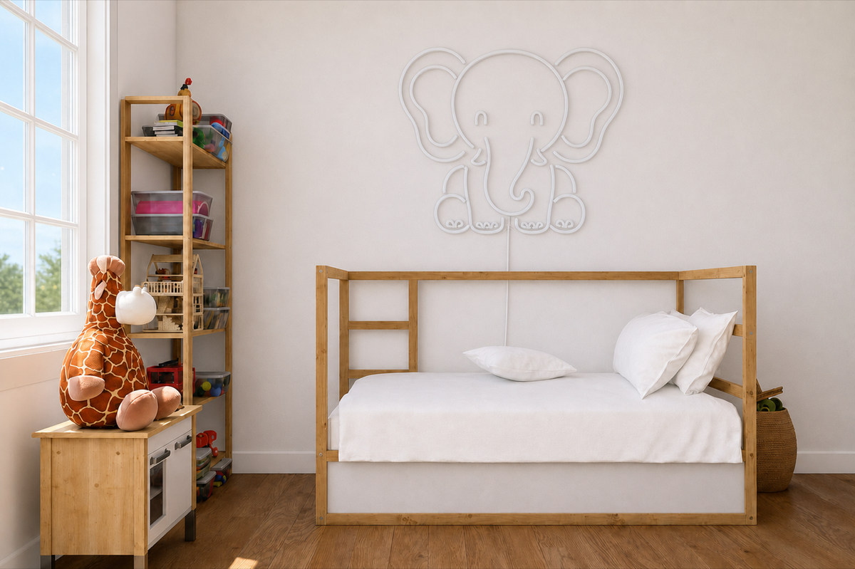 Néon Éléphant enfant éteint