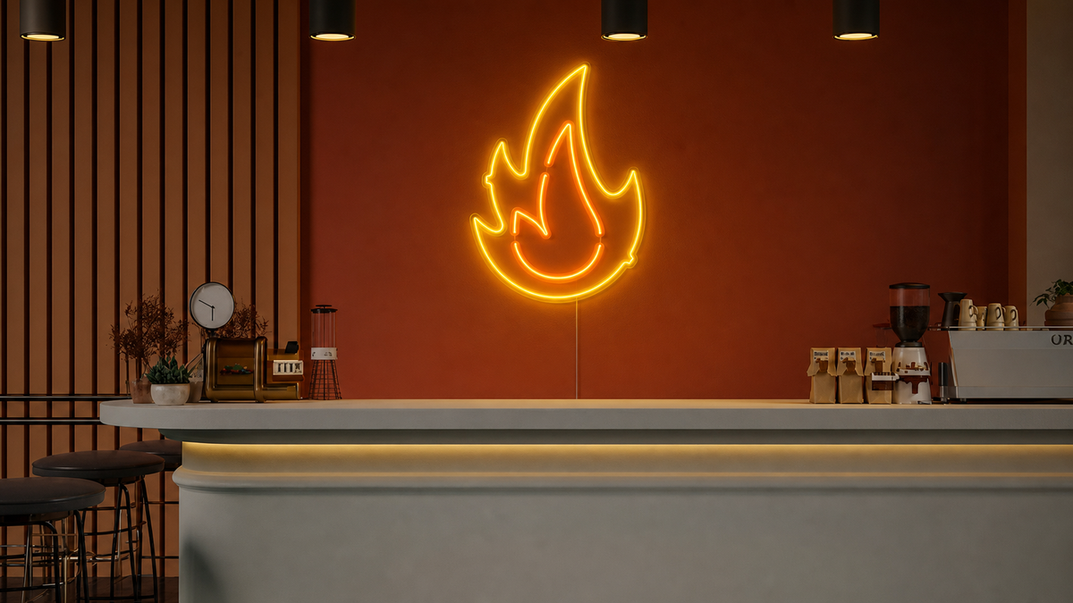 Néon Flamme allumé
