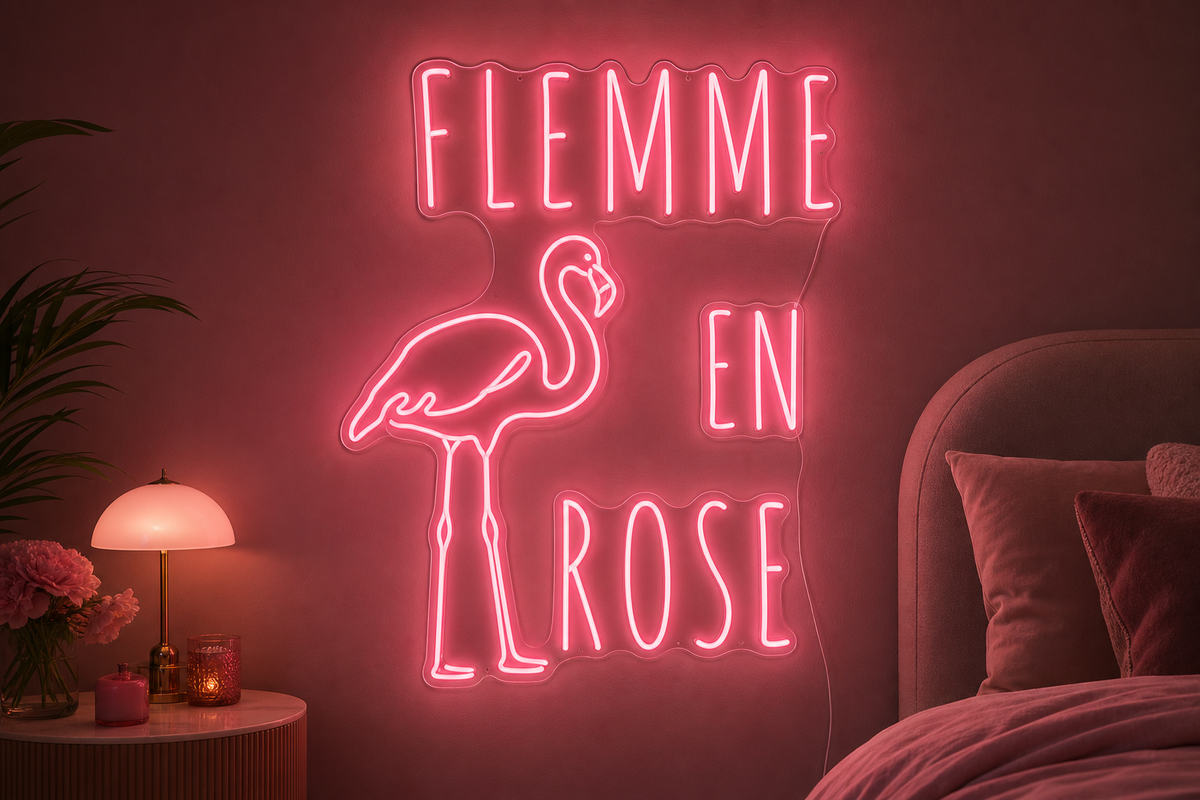 Néon LED Flemme en rose