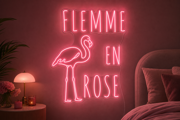 Néon LED Flemme en rose