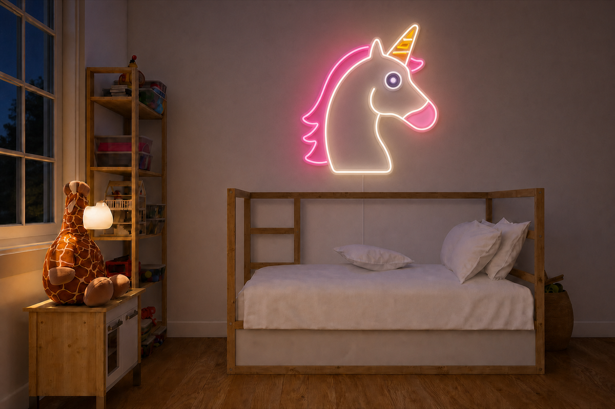 Néon Licorne allumé