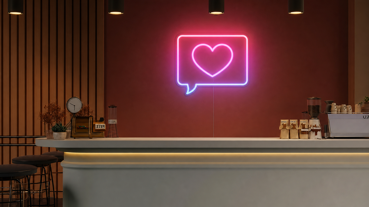 Néon Message d'amour allumé