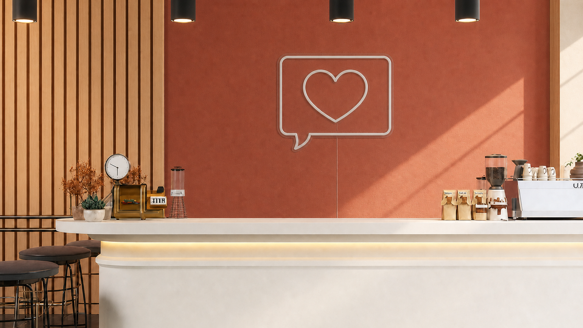Néon Message d'amour éteint
