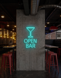 Néon Open Bar allumé