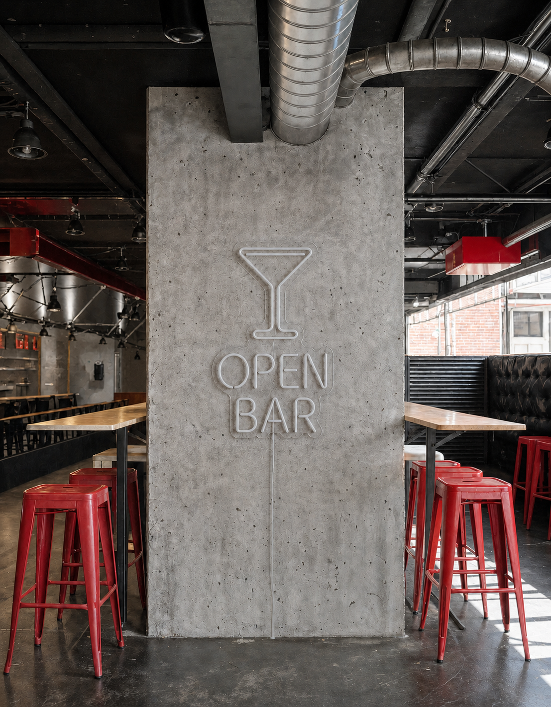 Néon Open Bar éteint