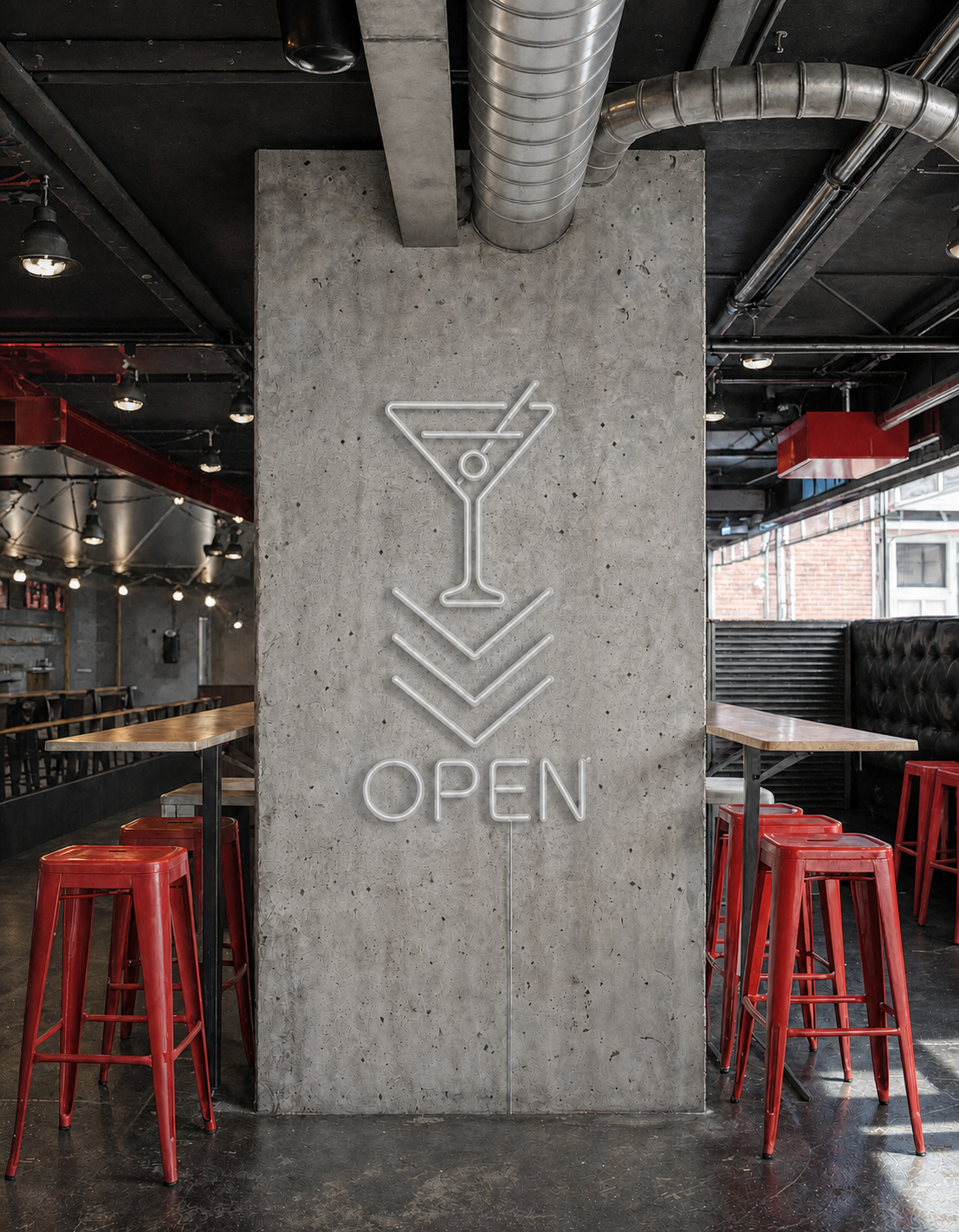Néon Open Cocktail éteint