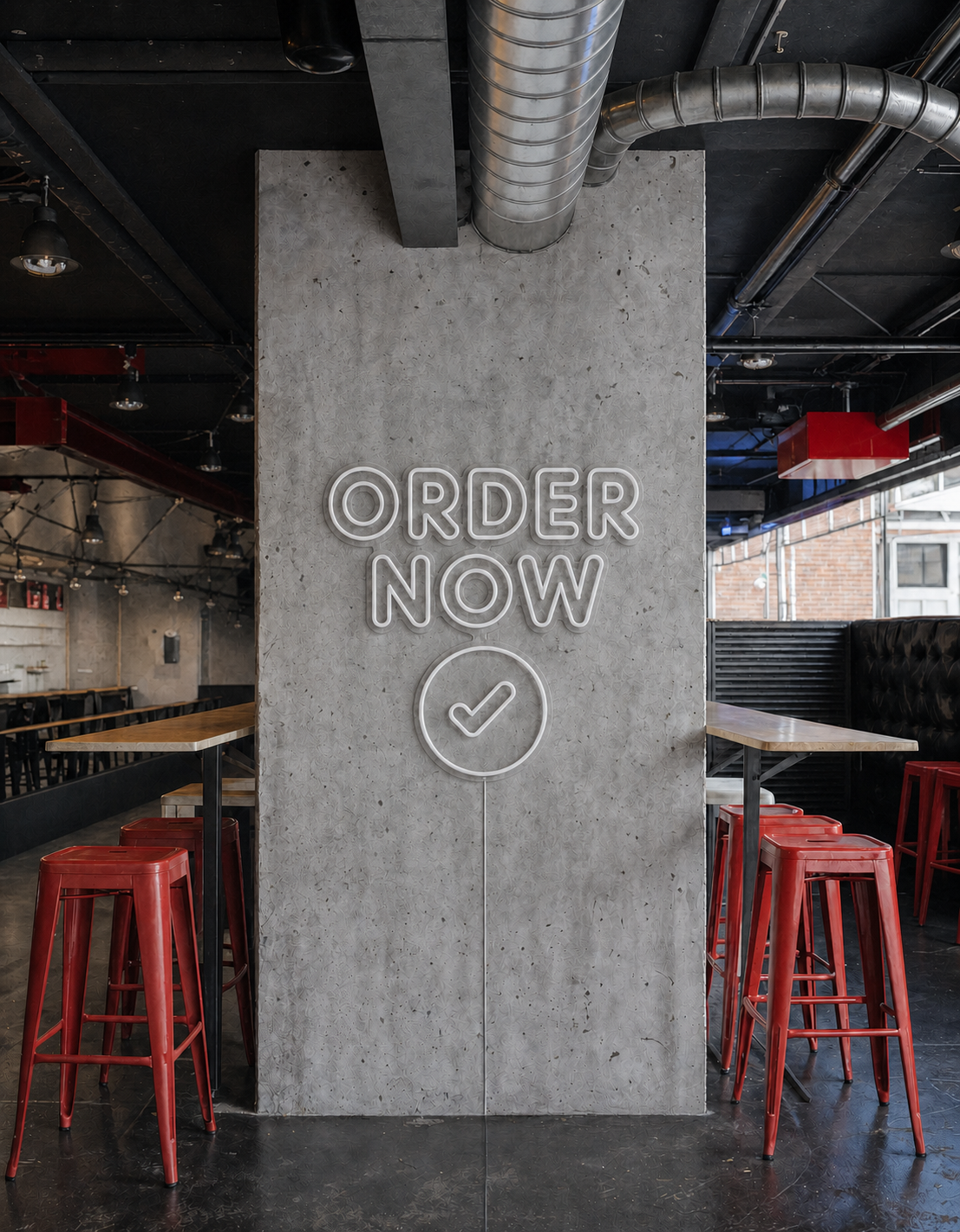 Néon Order Now éteint