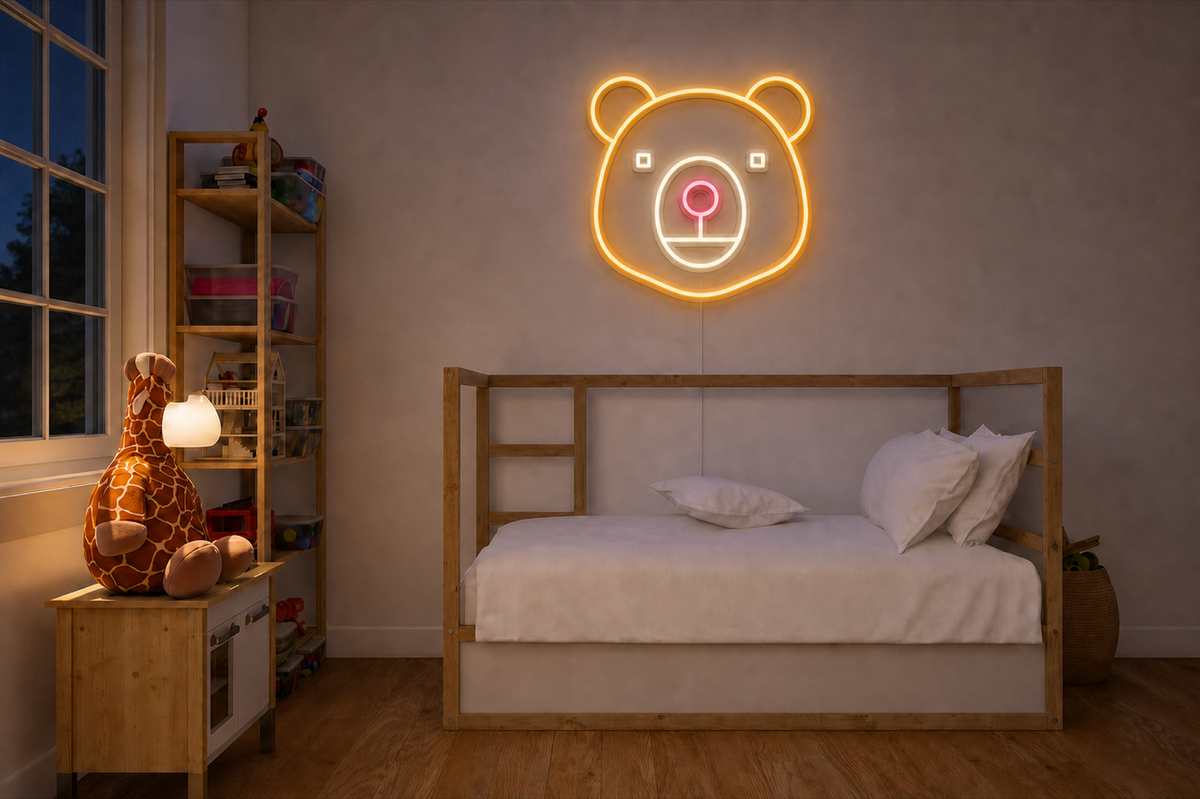 Néon Ours LED multicolore allumé