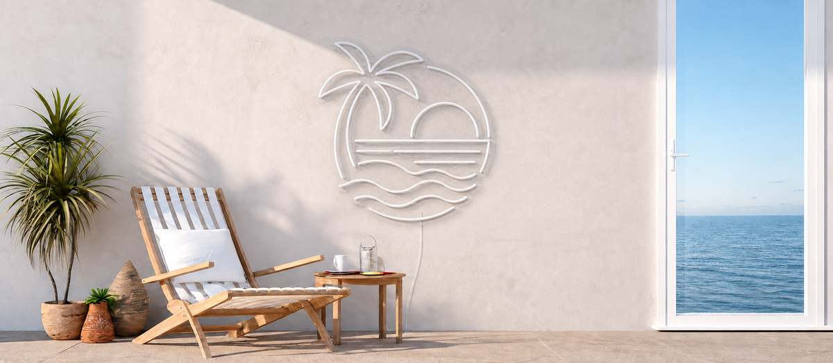 Néon LED Palmier & Coucher de soleil éteint