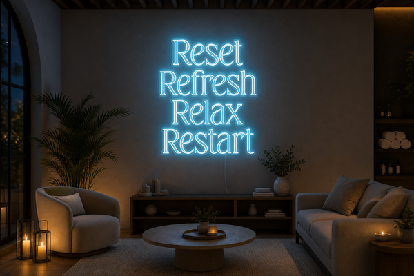 Néon LED Reset Refresh Relax Restart