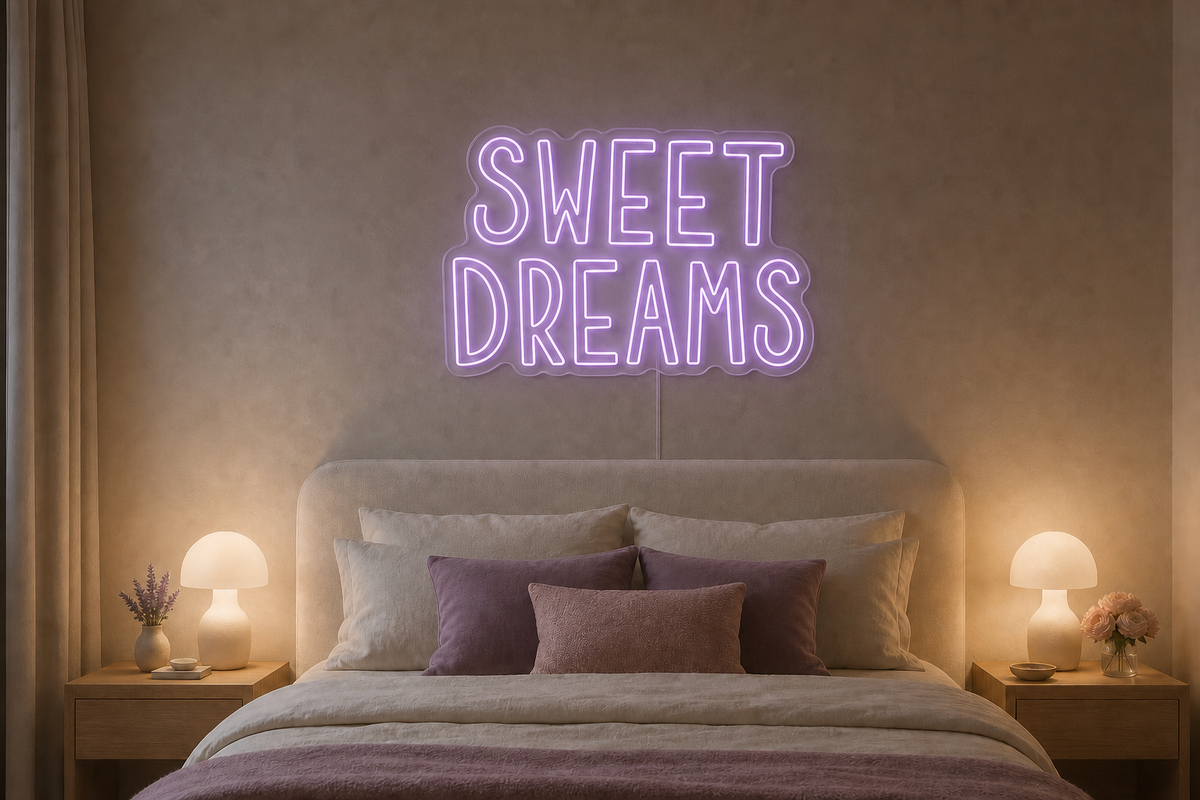 Néon LED Sweet Dreams allumé