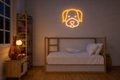 Néon Tête de chien LED multicolore allumé