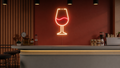Néon Verre de vin allumé