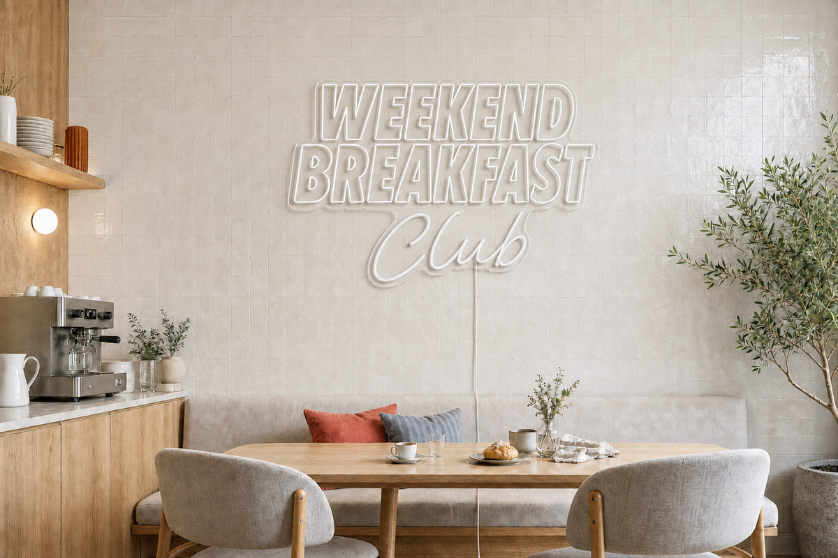 Néon LED Weekend Breakfast Club éteint