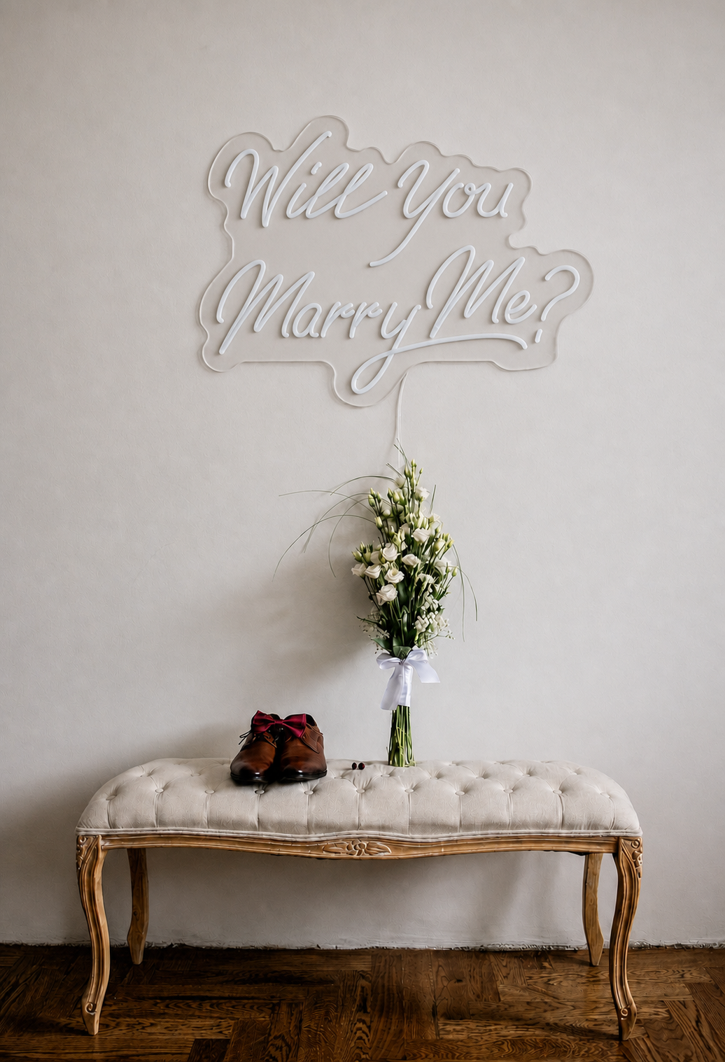Néon Will You Marry Me éteint