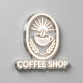 Enseigne logo lumineux Coffee Shop retro-diffusante