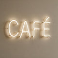 Enseigne lettres 3D lumineuses CAFÉ en tube néon blanc