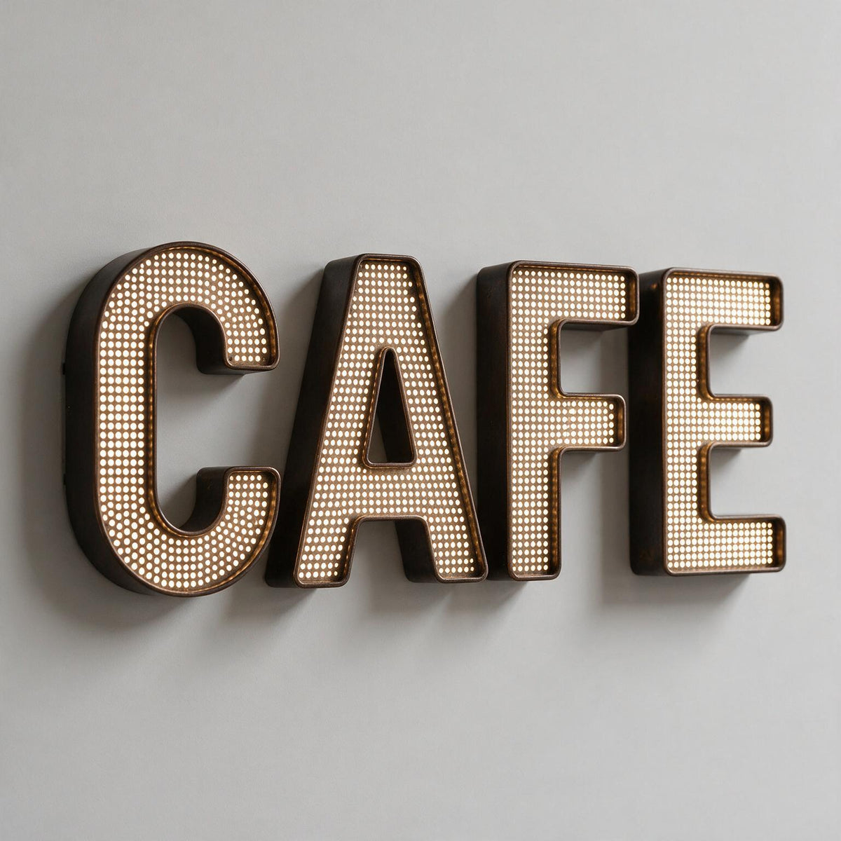 Enseigne lettres perforées LED